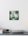 Canvas Gallery print "Sailboat paradise"