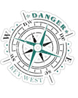 Sticker - Danger Charters Compass Black and Blue/Green