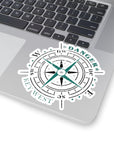 Sticker - Danger Charters Compass Black and Blue/Green