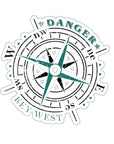 Sticker - Danger Charters Compass Black and Blue/Green