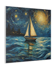 Canvas Gallery print Starry Night Sailboat (Not by Vincent Van Gogh)