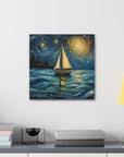 Canvas Gallery print Starry Night Sailboat (Not by Vincent Van Gogh)