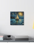 Canvas Gallery print Starry Night Sailboat (Not by Vincent Van Gogh)