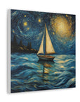 Canvas Gallery print Starry Night Sailboat (Not by Vincent Van Gogh)