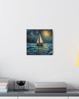 Canvas Gallery print Starry Night Sailboat (Not by Vincent Van Gogh)